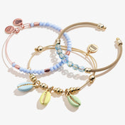 Cowrie Shell Bracelets, Set of 3, Gold