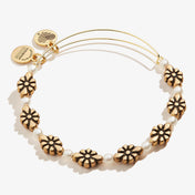 Daisy + Pearl Motif Charm Bangle