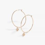 Heart Pendant Hoop Earrings
