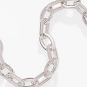 Oval Link Crystal Chain Toggle Bracelet