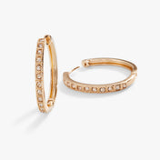 Crystal Medium Hoop Earrings, Champagne