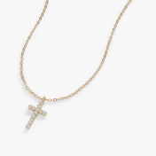 Pavé Cross Necklace, Adjustable