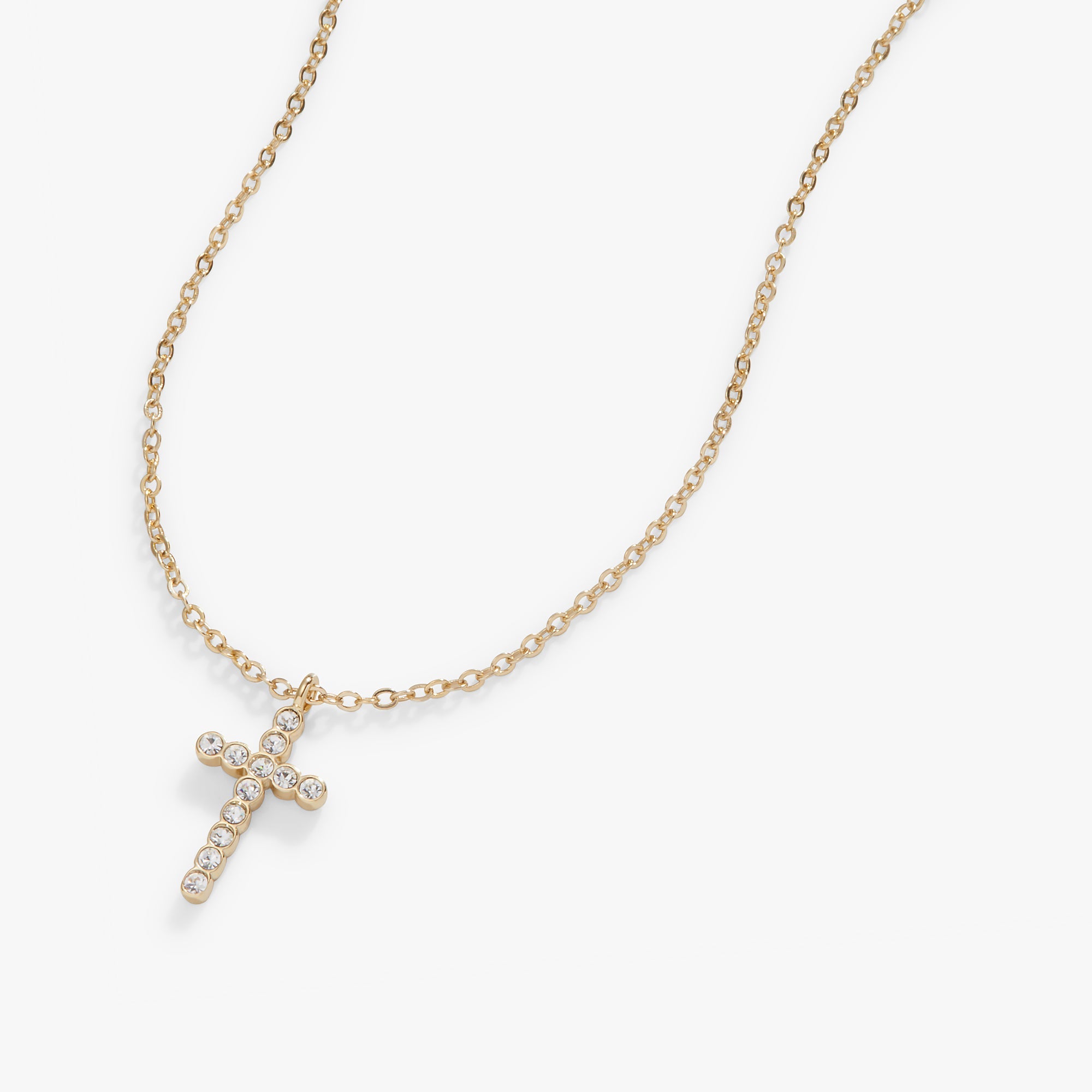 Pavé Cross Necklace, Adjustable