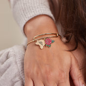 Red Rose Charm Bangle